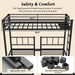 Black Triple Bunk Bed Featuring Reinforced Guardrails