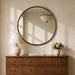 round Mirror 36 Inch, Linen-Texture Circle Wall Mirror for Bathroom, Bedroom, Entryway, Living Room，Gold
