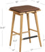 Nathan James Barker Classic Counter Height Wood Barstool with Leather Removable Cushion, Backless Island 24" Bar Stool for Kitchen, Chestnut Brown, Set of 2