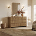Fluted 6 Drawer Dresser for Bedroom– 55.2''W Large Chest of Drawers