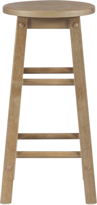 Zeke Grey Wash 24" Counter Stool with round Seat