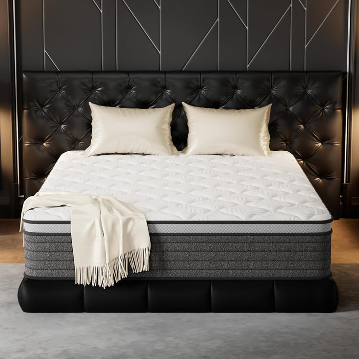 King Mattress 12 Inch Hybrid King Size-Gel Memory Foam Mattress in a Box, Individually Wrapped Pocket Spring, Pressure Relief Edge Support, Medium Firm