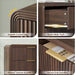 55" W Fluted 6-Drawer Dresser for Bedroom, Walnut