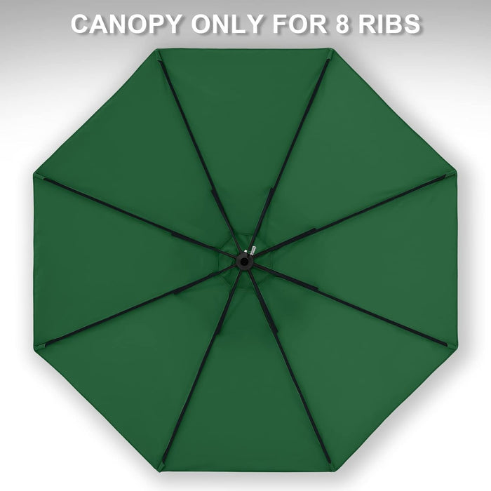 Patio Umbrella 9 Ft Replacement Canopy for 8 Ribs-Forest Green