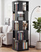 5-Tier Rotating Bookshelf Tower, 360° Spinning Modern Book Storage Bookcase, Stable Display Corner Book Shelf for Kids Room, Living Room, Bedroom, Home Office, Black