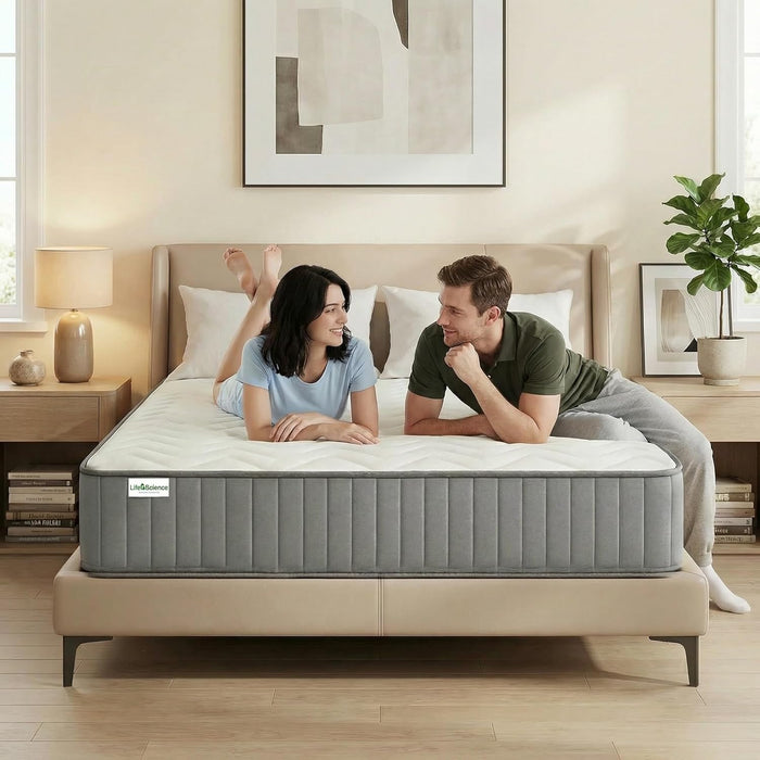 Serene 10 Inch King Hybrid Mattress, Premium Cooling Gel Memory Foam & Pocketed Coils for Spine Alignment & Pressure Relief, Medium Firm Feel, Fiberglass-Free, Certipur-Us Certified, Made in USA