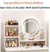 Dressing Table,Makeup Table with Drawers, Vanity Desk with Mirror and Led Lights,3 Lighting Mode,Makeup Vanity Desk,Multifunctional Makeup Writing Desk for Bedroom (80CM)