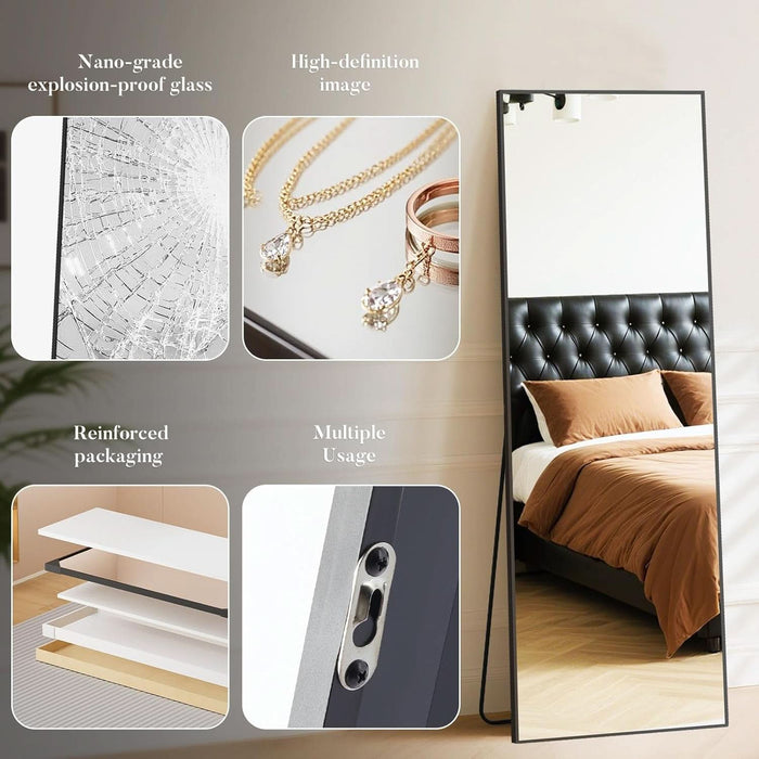 Full Length Mirror 59Inches AluminumAlloy Floor Frame