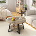 round Coffee Table with Storage, 30 Inch Circle Center Tables for Living Room, Modern Sofa Table for Small Spaces, Home Office, Easy Assembly, Grey Wash