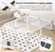 14 Inch White Full Heavy Duty 3500Lbs Bed Frame with Round-Corner