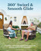Luxury Outdoor Swivel Rocker Patio Chairs of 2 with Side Table