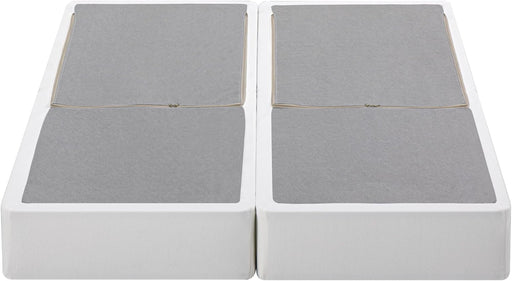 9 Inch Box Spring with Cover, No Assembly Mattress Foundation, Sturdy Metal Structure, Split Queen, White