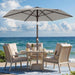 7.5FT Patio Umbrella Table Market Umbrella with 6 Sturdy Ribs, Button Tilt/Crank Heavy-Duty round Outdoor Umbrellas for Garden, Deck, Backyard,And Pool, Foggy Gray