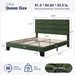 Queen Size Platform Bed Frame with Fabric Upholstered Headboard and Wooden Slats Support, Fully Upholstered Mattress Foundation/No Box Spring Needed/Easy Assembly, Green