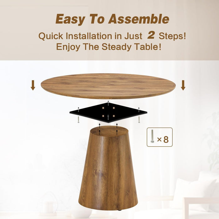 Round Dining Table Set for 4, 45'' Small Dining Table Set for 4, Dinette Set & Dining Chairs for 4 for Apartment, Space Saving, Easy Assemble