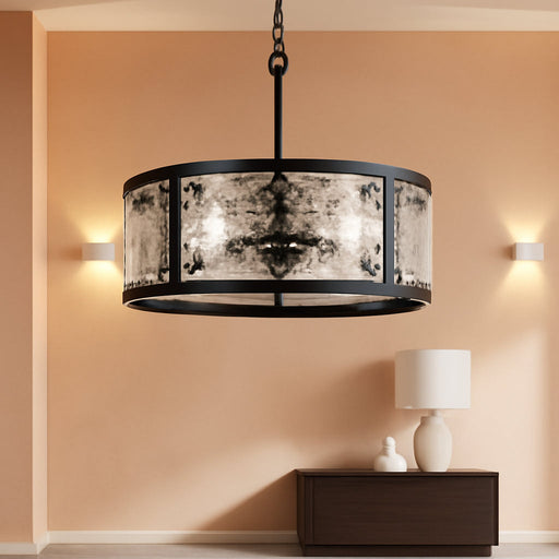 Twenty Inch Black Farmhouse Chandelier Glass Shade