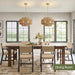 17.7" Rattan Chandelier for Dining Room, Large Boho Pendant Light