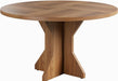 round Dining Table for 4-6 People - 47" Circle Kitchen Dinner Table with Sturdy Pedestal Base, Small Spaces Dinning Room Furniture for Living Room, Kitchen, Apartment, Brown