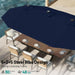 15FT Patio Umbrella with Solar Lights, Double Sided Outdoor Table Umbrellas with Crank, Large Rectangular Market Umbrella for Porch, Lawn, Pool, Backyard, Navy