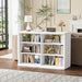 47.2" Wide Bookcase, 3-Tier, 37" Tall, White | Open Storage, Floor Standing, Indoor Furniture, for Home School Library Office Bedroom