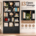 Bookcase with Doors and Open Shelves for Home Office and Living Room