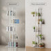White 6-Tier Corner Bookshelf Slim 9.45x20.8x62.2In