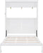 Queen Murphy Cabinet Bed Integrated Shelving White