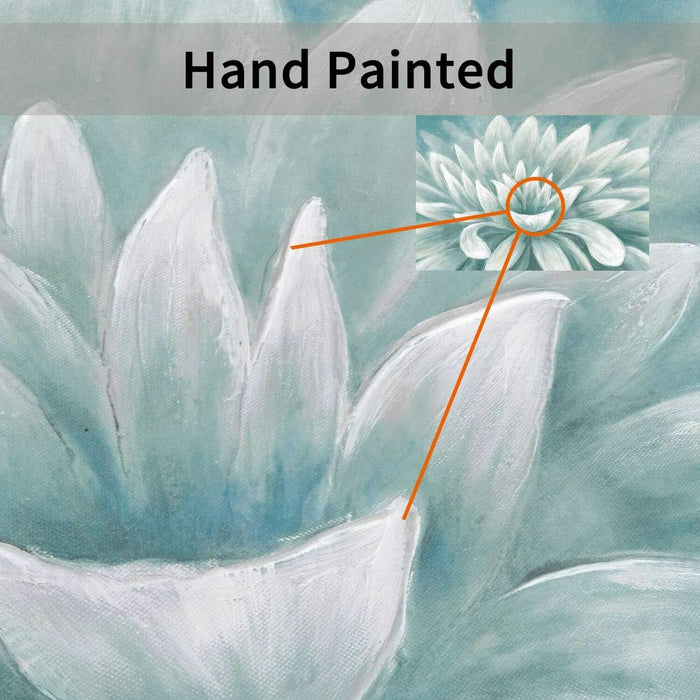 Abstract Flower Picture Wall Art: Blossom Painting Floral Artwork Hand Painted on Canvas for Bathroom (36''W X 24''H, Multiple Sizes)