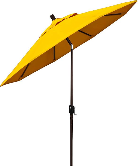 9' round Aluminum Market Umbrella, Crank Lift, Push Button Tilt, Bronze Pole