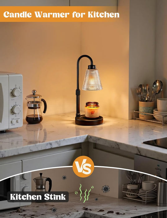 Candle Warmer Lamp with Timer, Dimmable Candle Warmer for Jar Candles, Height Adjustable Wax Melts Warmer, Birthday Gifts for Women Mom, House Warming Gifts New Home Decor