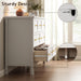 55" White Dresser for Bedroom with 7 Drawers & Modern Gold Handle