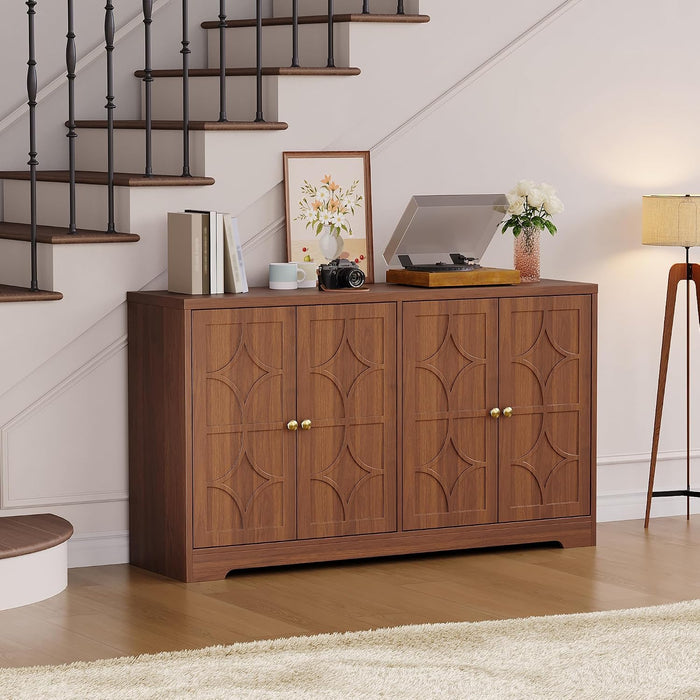 Sideboard Buffet Cabinet with Storage, 56" Modern Sideboard, Brown