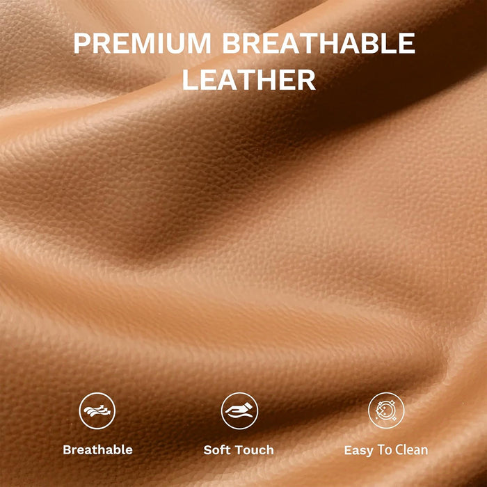 Push Back Recliner Chair, Upholstered Leather Recliner with Footrest 118-150 Degree Adjustable, Comfy Modern Wingback Recliner for Living Room, Bedroom,Small Spaces,Camel