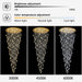 98'' Modern Crystal Chandelier for Entryway Raindrop Chandeliers LED Dimmable High Ceiling Flush Mount Light Fixtures for Staircaes Hallway Foyer Living Room LED Bulbs Included Gold