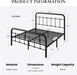 Full Size Metal Platform Bed Frame, Black