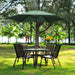 9Ft Patio Umbrella Outdoor Portable Table Market Umbrella with Push Button Tilt/Crank Waterproof Uv-Proof, Dark Green