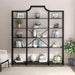 Triple Wide 5-Tier Bookshelf, 70.87" L X 79.13" H Extra Large Bookcase, Tall Open Etagere Display Shelf with Metal Frame, Freestanding Modern Storage Shelves for Home Office (Black)