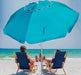 6.5Ft Twice Folded Portable Beach Umbrella with Sand Anchor Windproof Tilt Pole Air Vent UPF 50+ Protection Fits in a Large Suitcase for Travel Patio Garden Pool Backyard Sky Blue