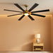 72 Inch Black and Gold Ceiling Fans with Lights and Remote, Indoor/Outdoor Ceiling Fan for Patio Living Room, 6 Speed Reversible Quiet DC Motor, 3 CCT, Dual Finish Blades