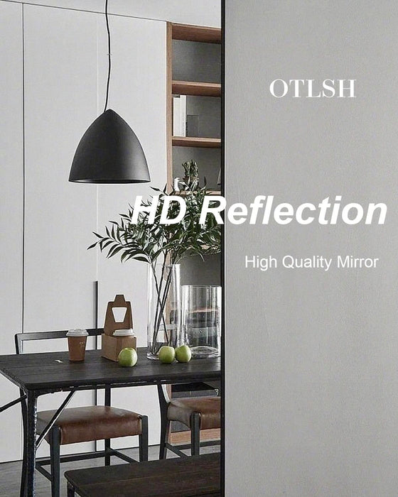 Full Length Mirror, Wood Frame, Standing Mirror, Wall Mirror-Walnut