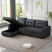 81.5" L-Shaped Sleeper Sectional Sofa Dark Grey