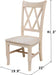 Set of Two Solid Parawood Dining Chairs, Traditional Double X-Back, Armless, Premium, Diy-Ready for Custom Kitchen/Dining/Accent Spaces, Unfinished