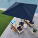 Best Choice Products 9Ft Deep Square Solar Powered LED Lighted Patio Umbrella W/Woodgrain Pattern, Uv-Resistant Fabric, Hand Crank - Navy Blue