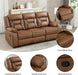 Faux Leather Recliner Sofa Furniture Set for Living Room, 2 Recliner Chairs, 3 Seat Reclining Sofa Couch Set for Meeting Room, Brown