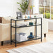 Yaheetech 39.5" Console Table with 3 Storage Shelves,Tempered Glass Sofa Table, Modern Entryway Tables with Metal Frame for Hallway Living Room Bedroom, Easy Assembly, Black