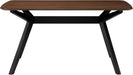 Arley Modern Wooden Dining Table, Solid Wood Rectangular Dining Room Table for 4 People, Sturdy and Space Saving Kitchen Table, Walnut Brown + Black