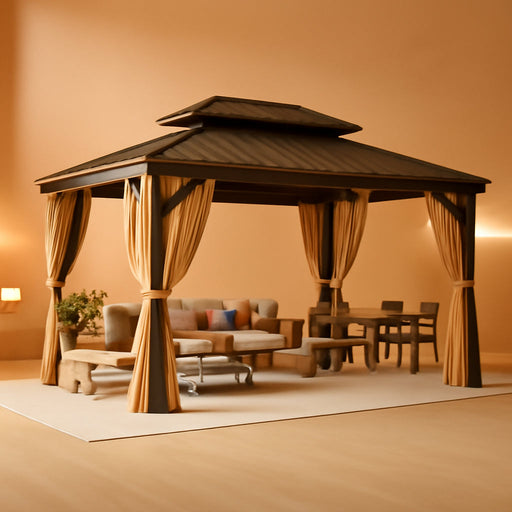 12x18 HeavyDuty Hardtop Gazebo With Galvanized Roof
