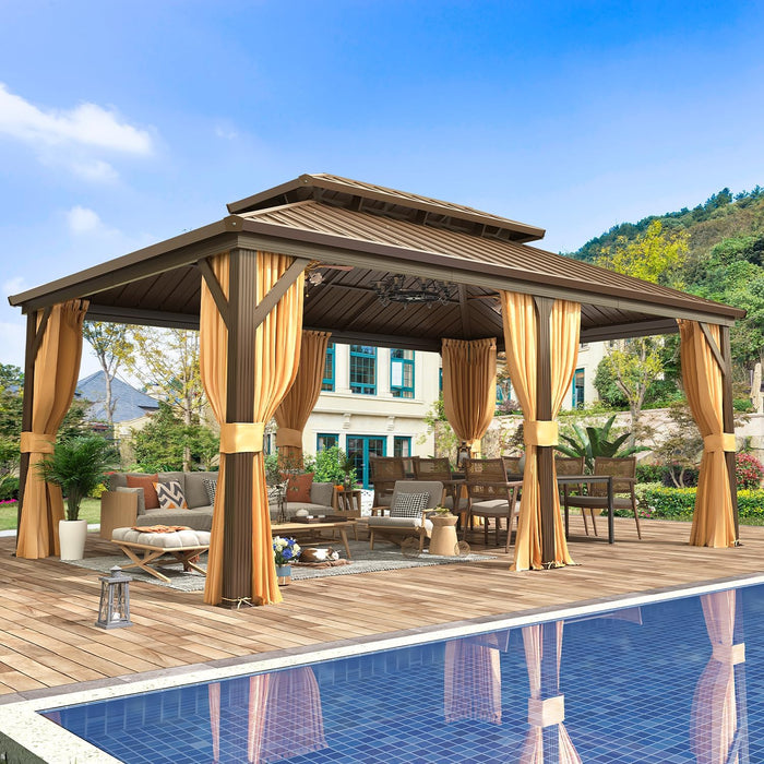 12x18 HeavyDuty Hardtop Gazebo With Galvanized Roof