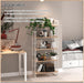 No Assembly 5 Tiers Folding Bookshelf, 59.4" H Foldable Storage Shelves Vintage Bookcase Standing Racks Study Organizer Home Office - Natural White