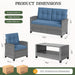 4-Piece Wicker Outdoor Patio Furniture Set with Table